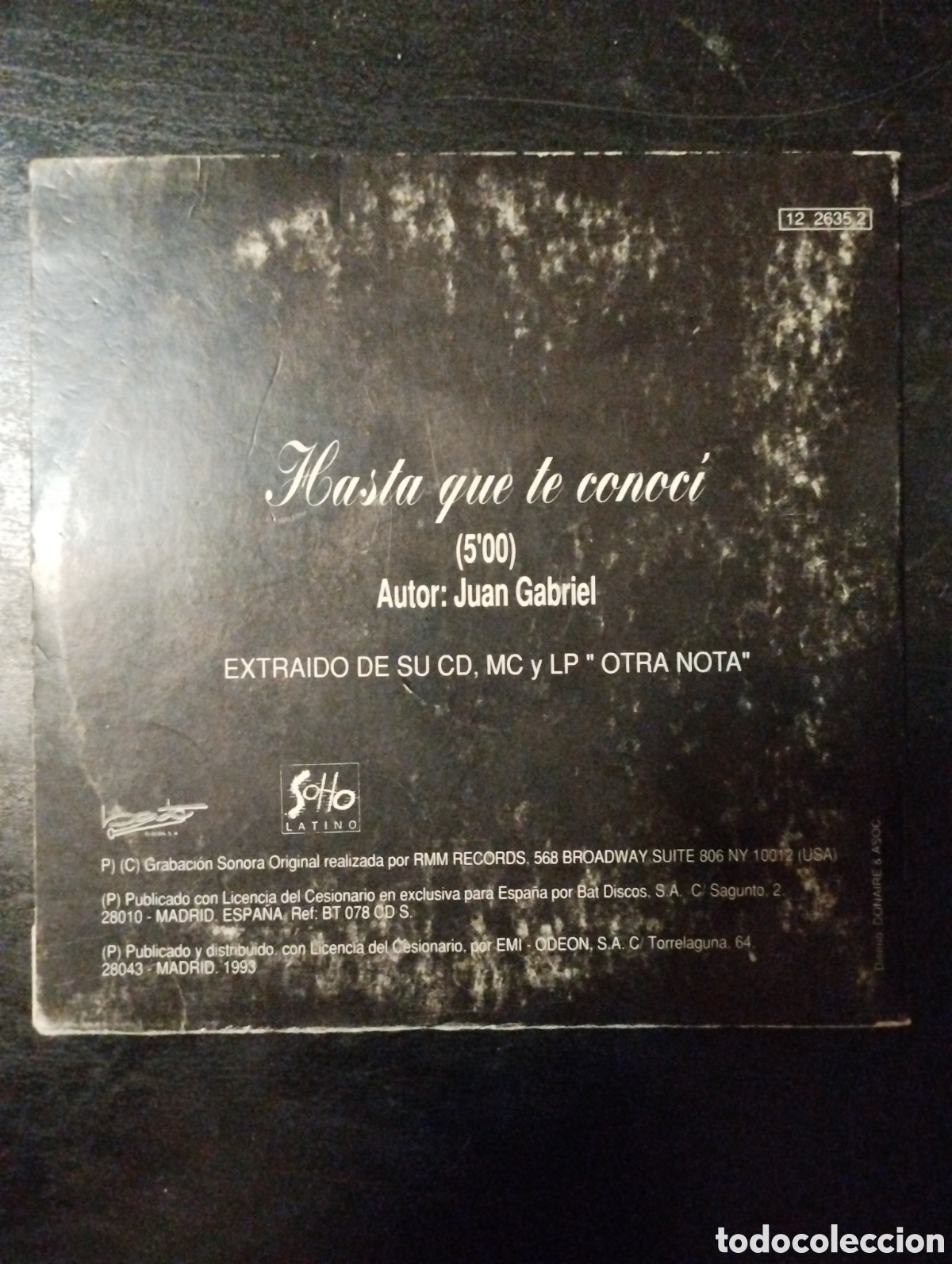 CDs de m&uacute;sica: Marc Anthony - Hasta que te conoc&iacute;. CD, Single. 1993 - Foto 2