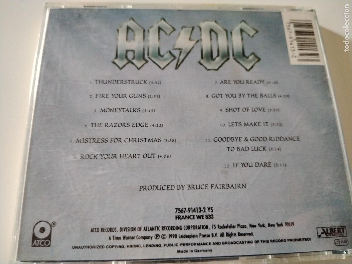 CDs de m&uacute;sica: Ac/dc -the razors edge - Foto 2
