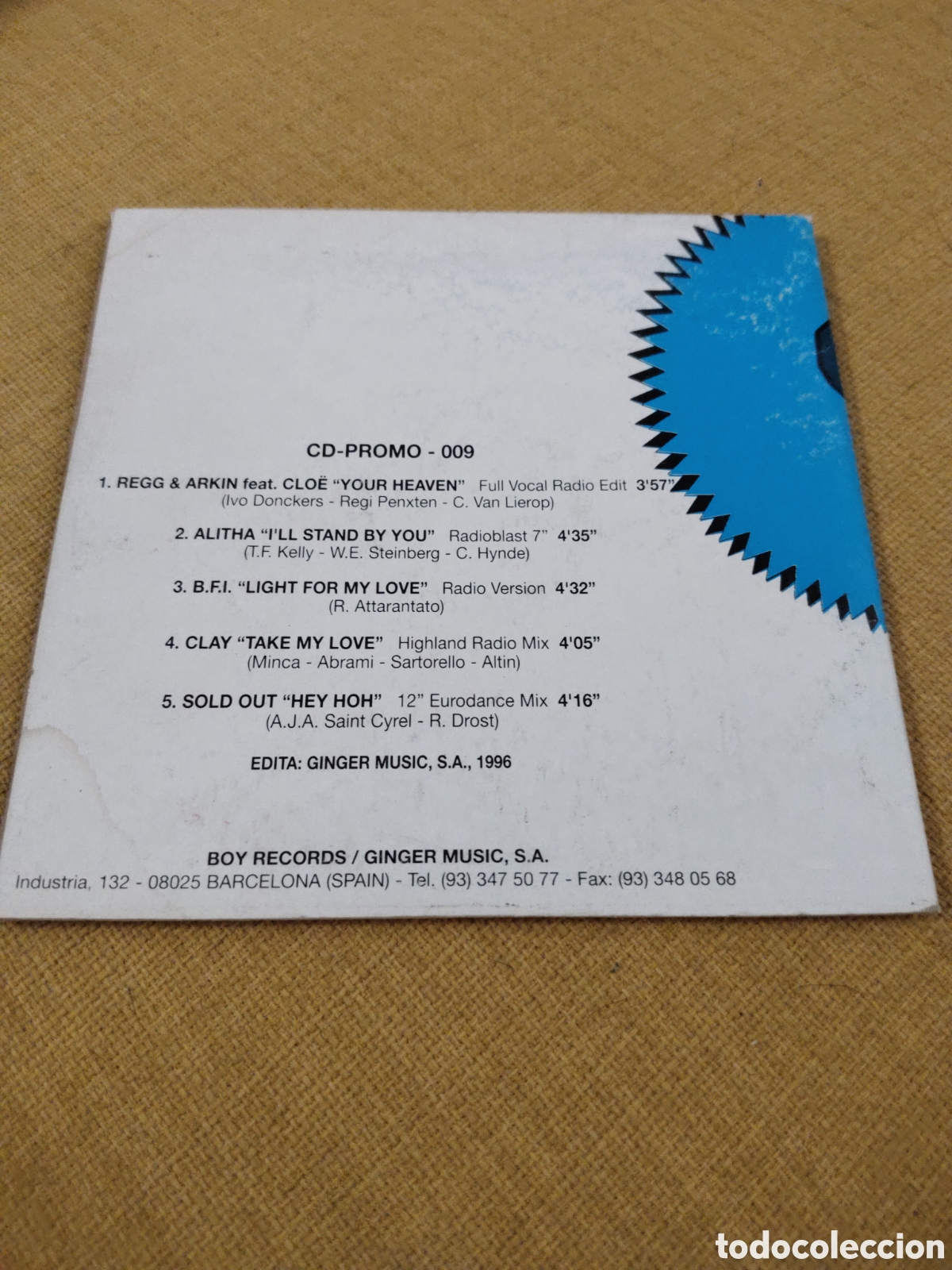 CDs de m&uacute;sica: Promo 9 Ginger 1996 Espa&ntilde;a - Foto 2