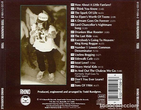 CDs de m&uacute;sica: Todd Rundgren &ndash; Todd - Foto 2