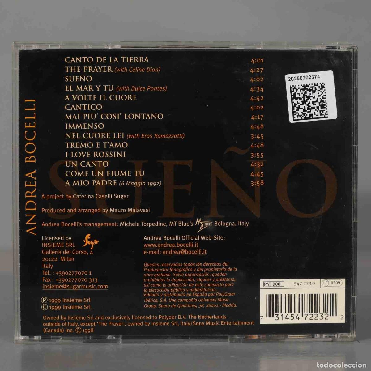 CDs de m&uacute;sica: CD. Andrea Bocelli &ndash; Sue&ntilde;o - Foto 2