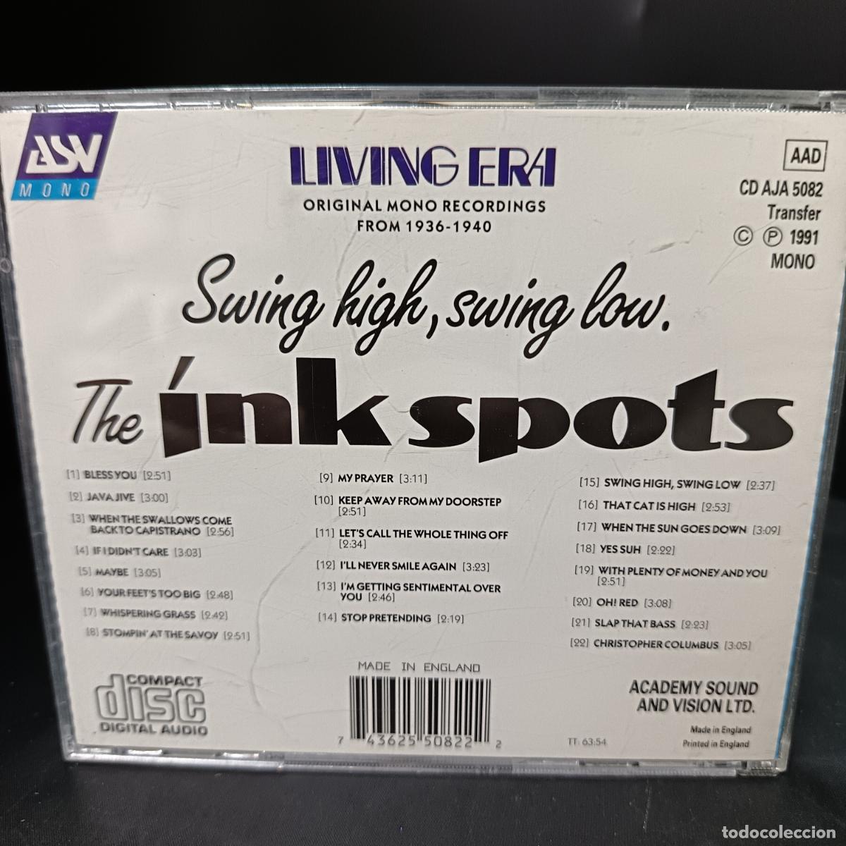 CDs de m&uacute;sica: THE INK SPOTS, SWING HIGH, SWING LOW. CD - Foto 2