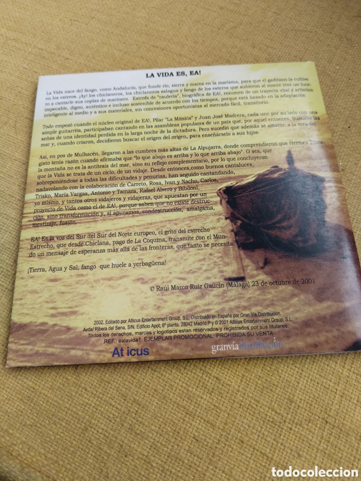CDs de m&uacute;sica: Ea!&nbsp;&ndash;&nbsp;La Vida Cd single promo 2002 Espa&ntilde;a - Foto 4