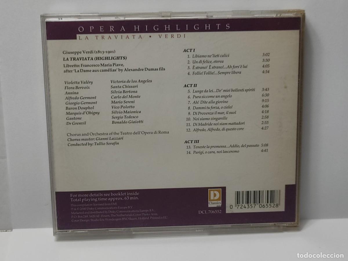 CDs de m&uacute;sica: CD - LA TRAVIATA - VERDI - OPERA HIGHLIGHTS - EMI 2000 - Foto 2