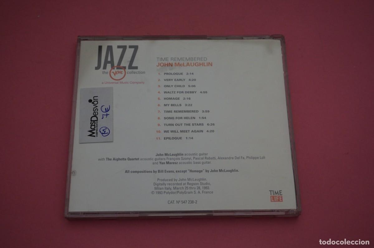 CDs de m&uacute;sica: CD - JOHN MCLAUGHLIN PLAYS BILL EVANS - TIME REMEMBERED - Foto 3