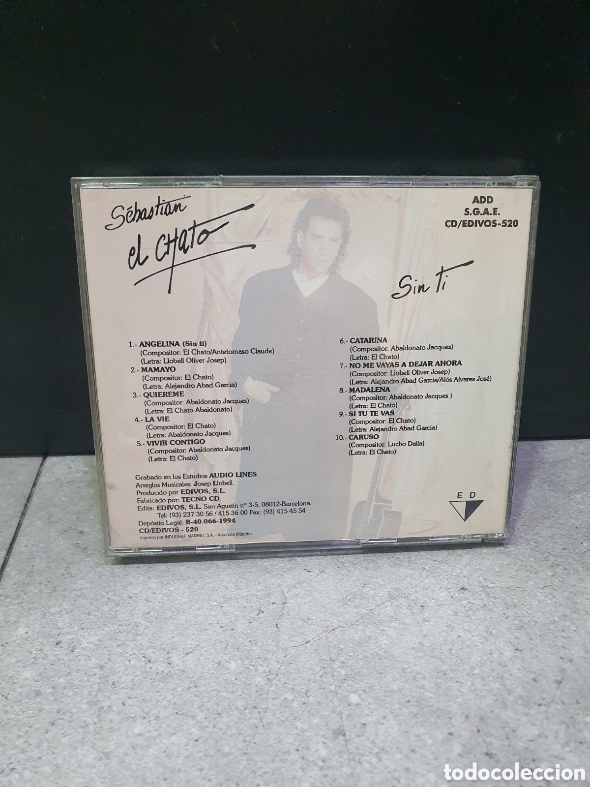 CDs de m&uacute;sica: CD. Sebasti&aacute;n el Chato. Sin ti. (L120) - Foto 2