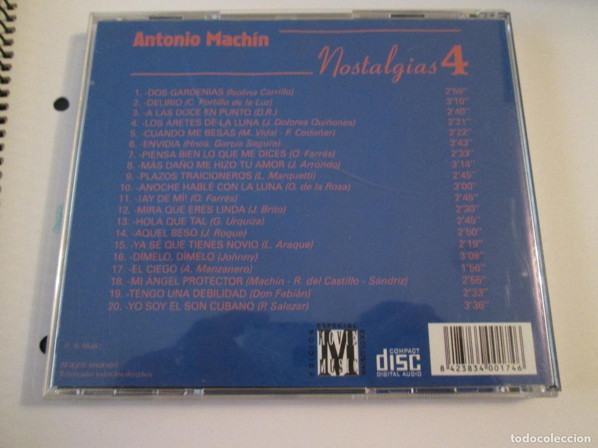 CDs de m&uacute;sica: ANTONIO MACHIN - NOSTALGICAS 4 - CD - 20 TEMAS - Foto 2