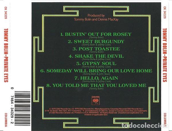 CDs de m&uacute;sica: Tommy Bolin &ndash; Private Eyes - Foto 2
