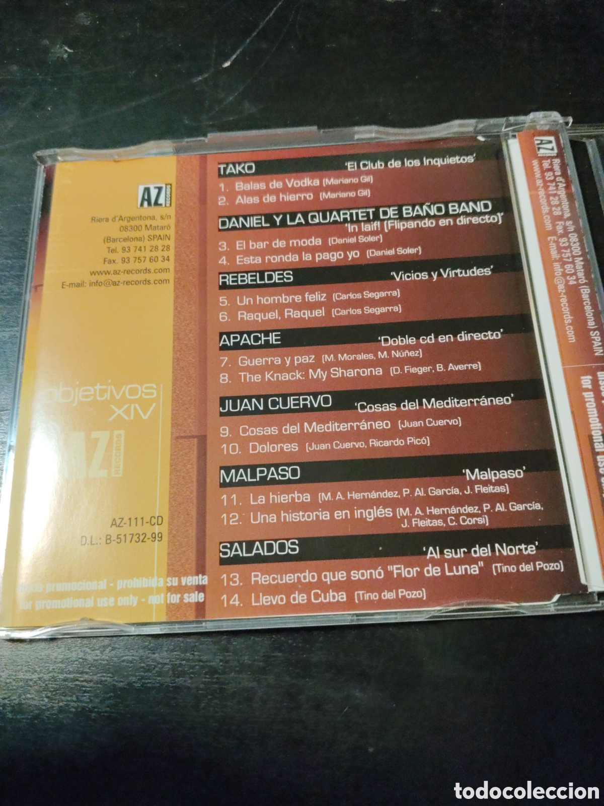 CDs de m&uacute;sica: Objetivos XIV Cd compilation promo 1999 Espa&ntilde;a - Foto 3