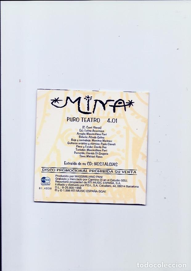 CDs de m&uacute;sica: MINA. Puro teatro. (cd single 1998) - Foto 2