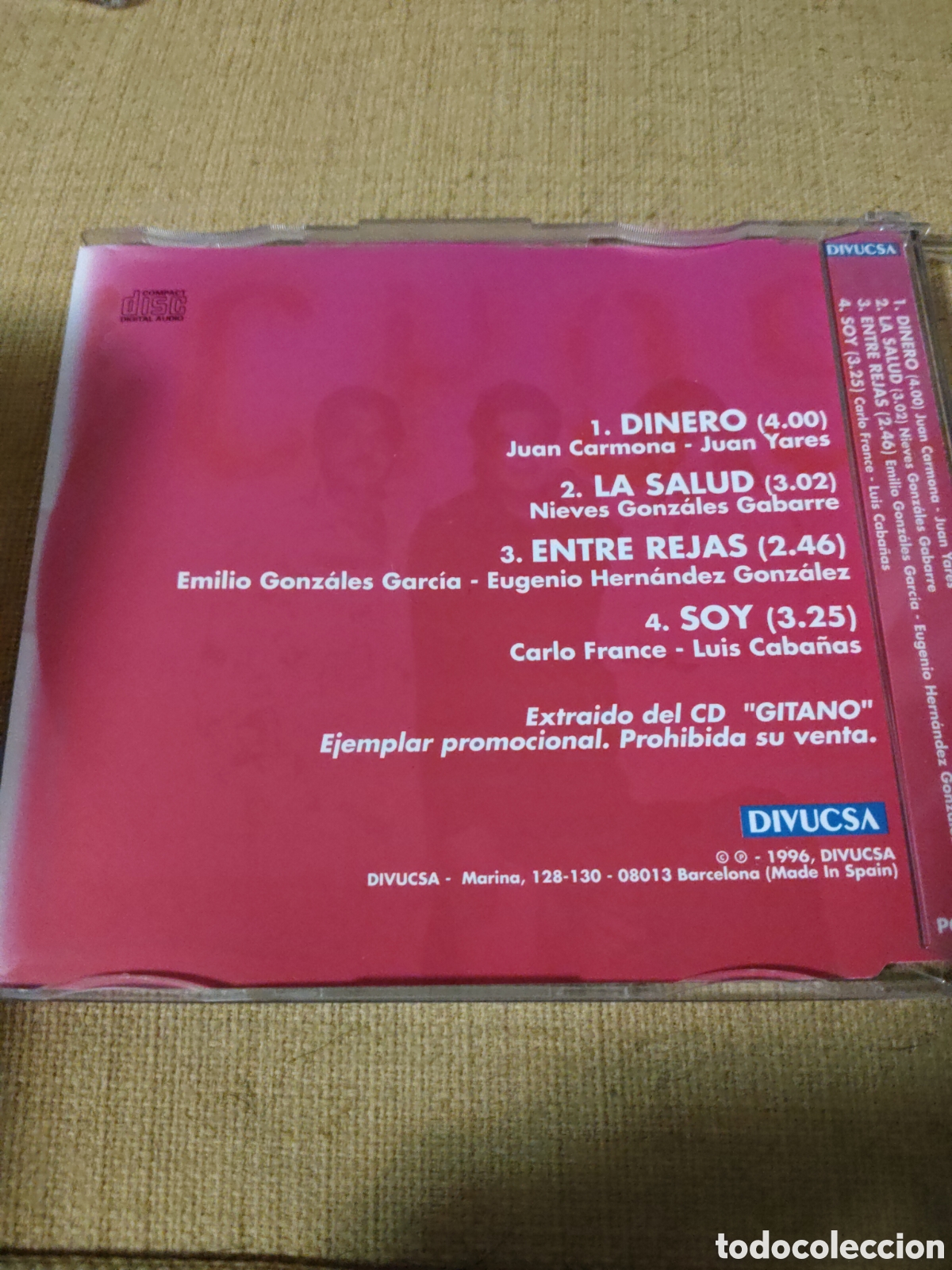 CDs de m&uacute;sica: Los Chichos&nbsp;&ndash;&nbsp;Gitano Cd single promo 1996 Espa&ntilde;a - Foto 3