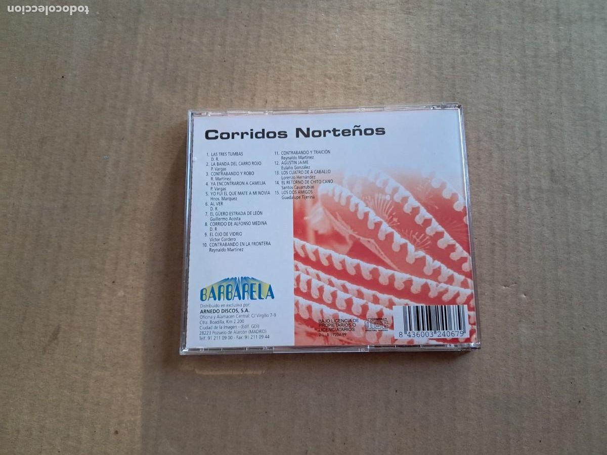 CDs de m&uacute;sica: CORRIDOS NORTE&Ntilde;OS - LAS TRES TUMBAS CD 1999 - Foto 3