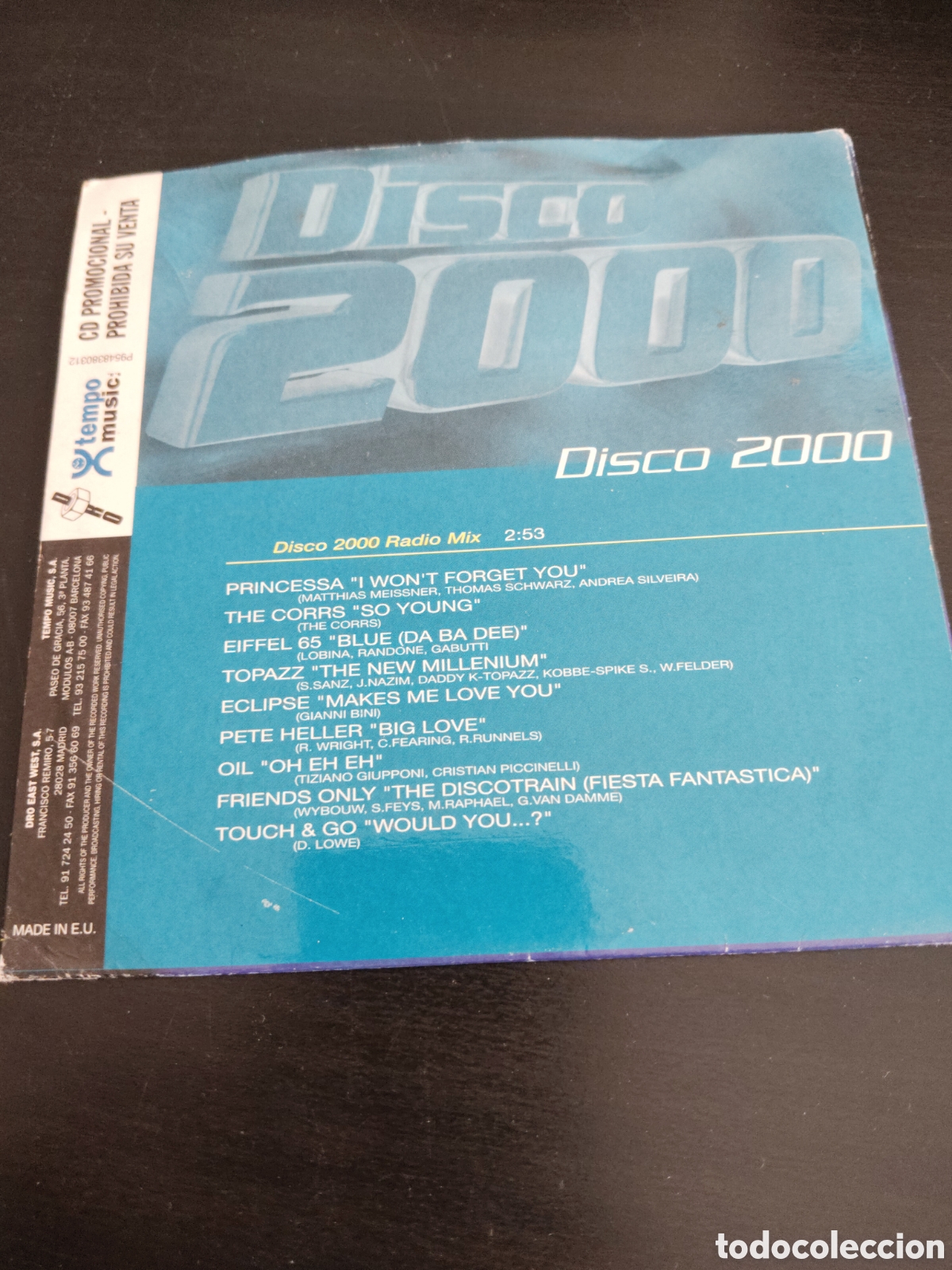 CDs de m&uacute;sica: Disco 2000. Cd single promo 1999 Espa&ntilde;a. Princessa. The Corrs. Eclipse... - Foto 2