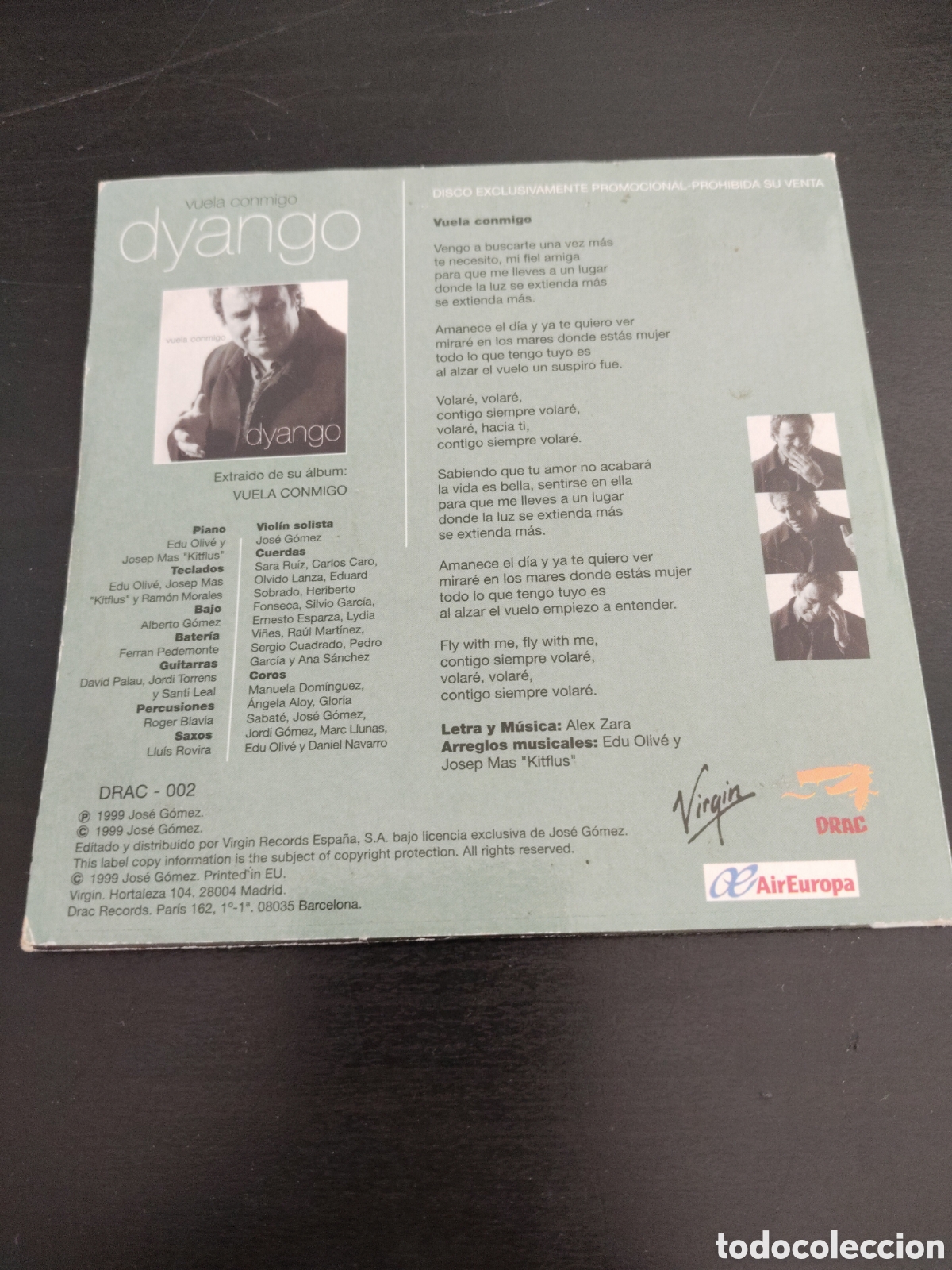 CDs de m&uacute;sica: Dyango&nbsp;&ndash;&nbsp;Vuela Conmigo. Cd single 1999 - Foto 2