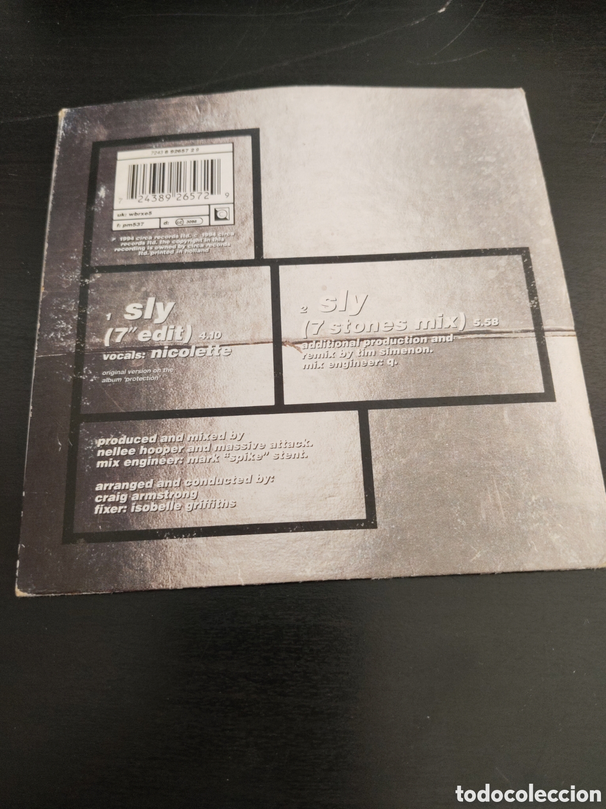 CDs de m&uacute;sica: Massive Attack&nbsp;&ndash;&nbsp;Sly. Cd single 1994 Europa - Foto 2