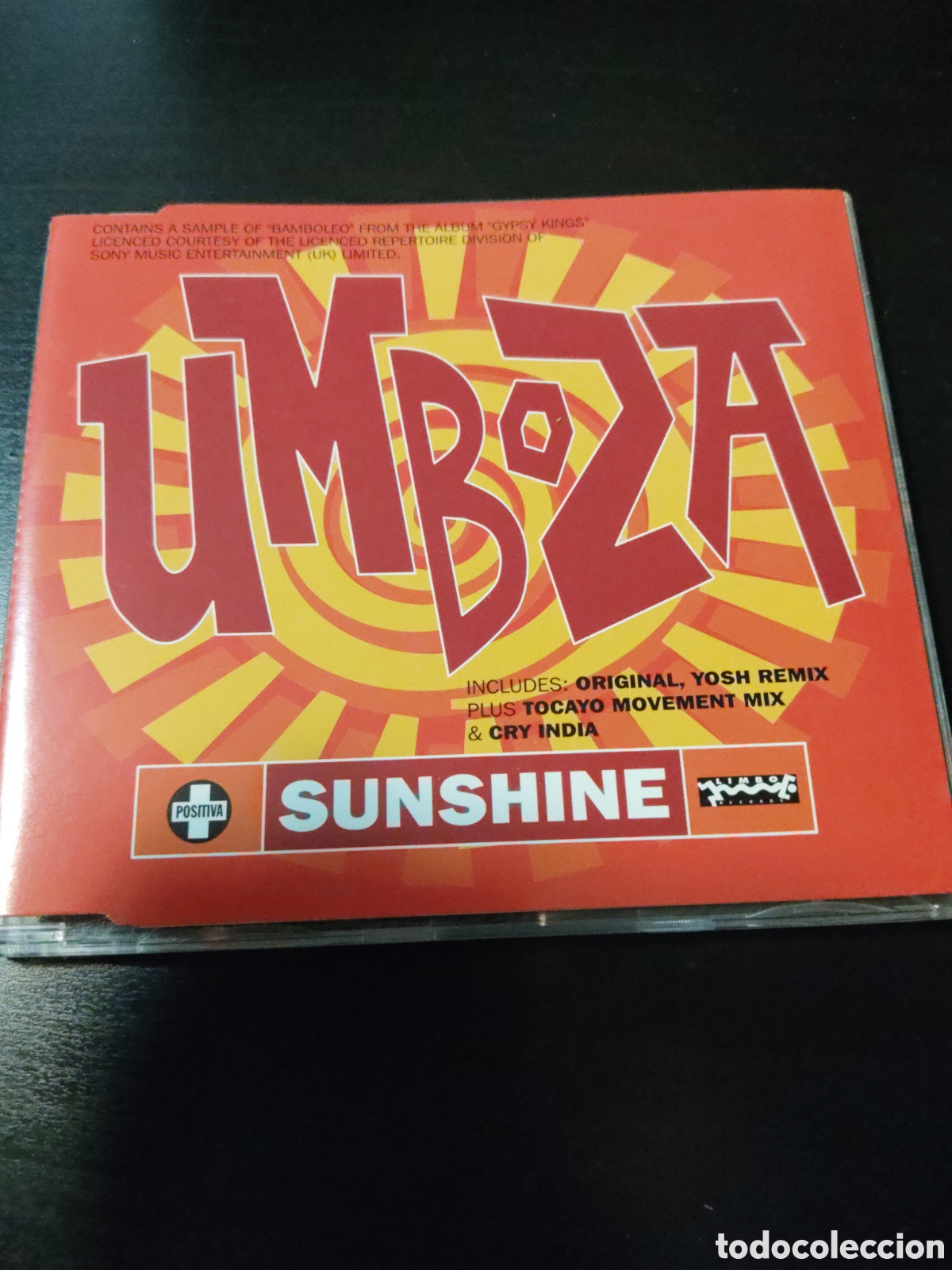 CDs de m&uacute;sica: Umboza&nbsp;&ndash;&nbsp;Sunshine. Cd single 1996 - Foto 1