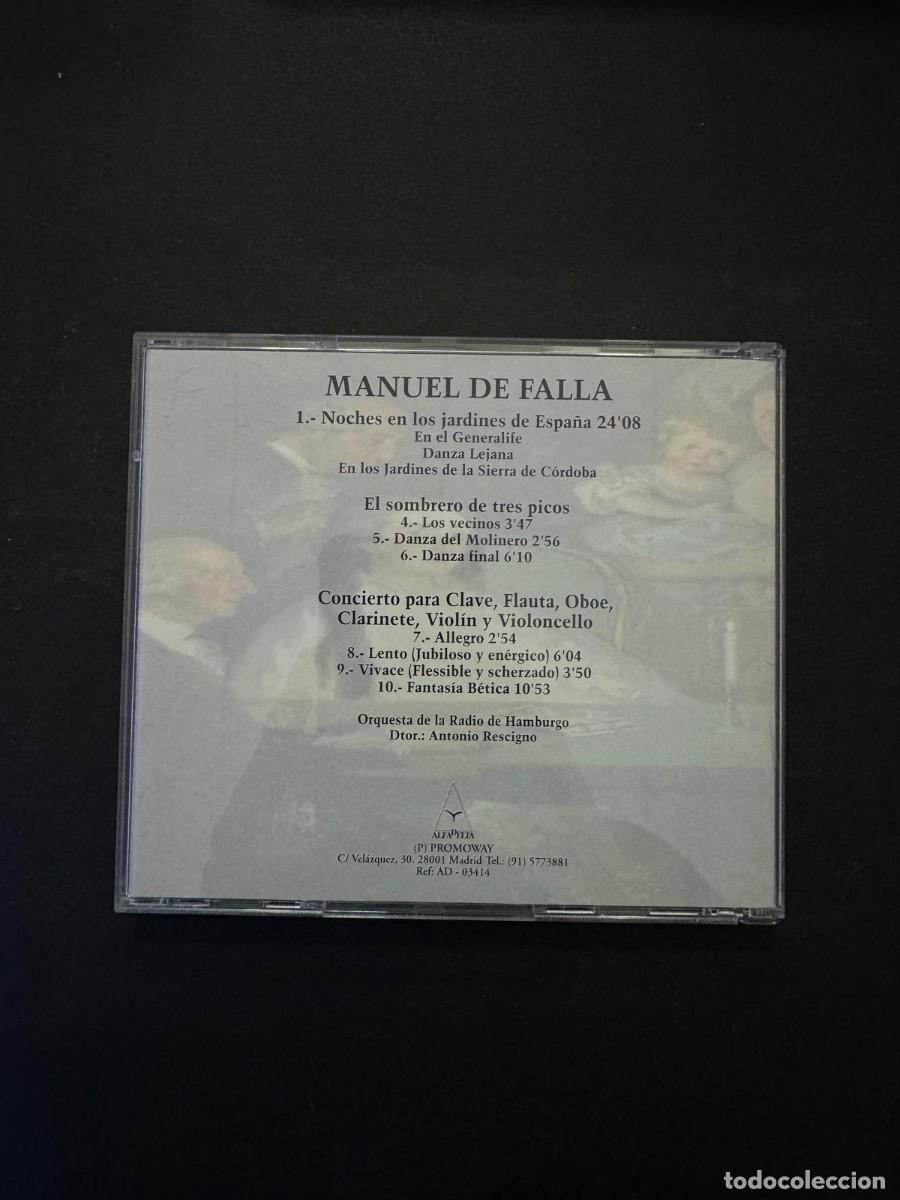 CDs de m&uacute;sica: Tesoros De La M&uacute;sica Manuel De Falla CD - Foto 2