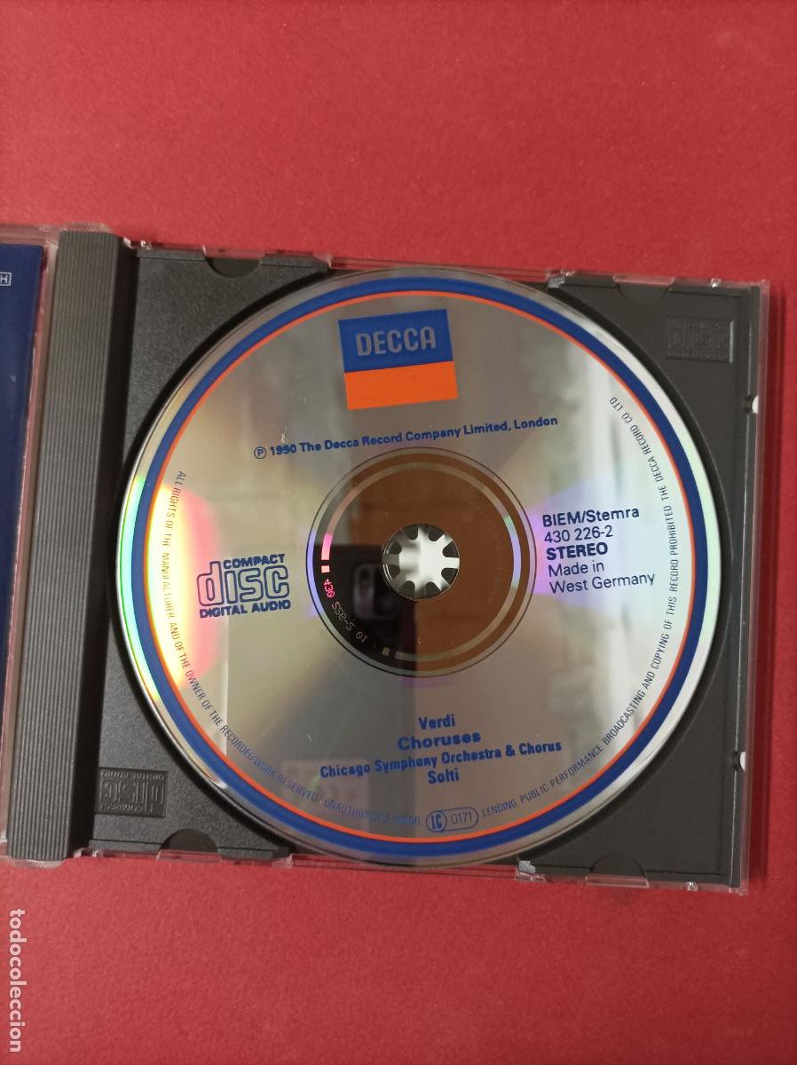 CDs de m&uacute;sica: COMPACT DISC VERDI CHORUSES CHICAGO SYMPHONY ORCHESTRA - Foto 2