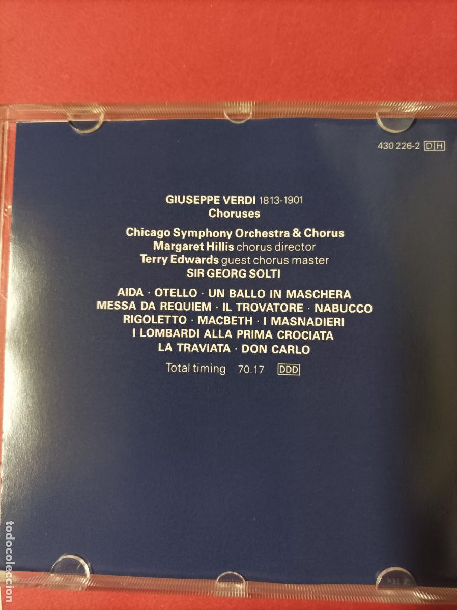 CDs de m&uacute;sica: COMPACT DISC VERDI CHORUSES CHICAGO SYMPHONY ORCHESTRA - Foto 3