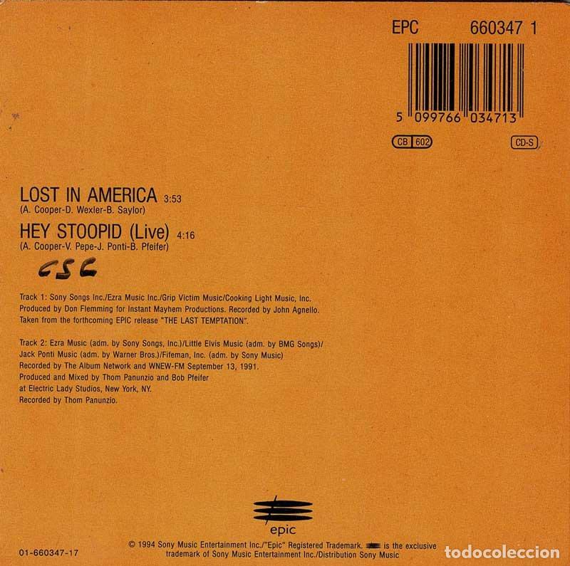 CDs de m&uacute;sica: Alice Cooper - Lost In America. CD Single - Foto 2