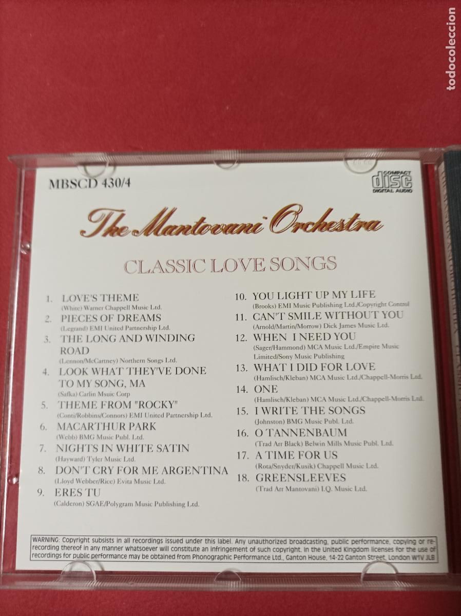 CDs de m&uacute;sica: COMPACT DISC THE MANTOVANI ORCHESTRA - Foto 3