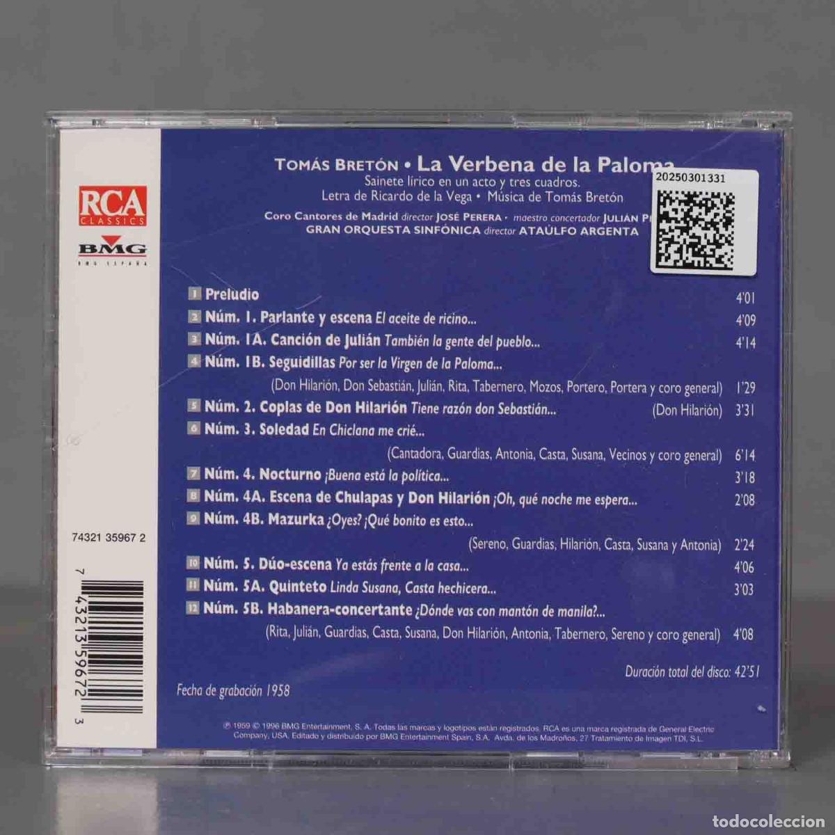 CDs de m&uacute;sica: CD. Argenta &ndash; La Verbena De La Paloma - Foto 2