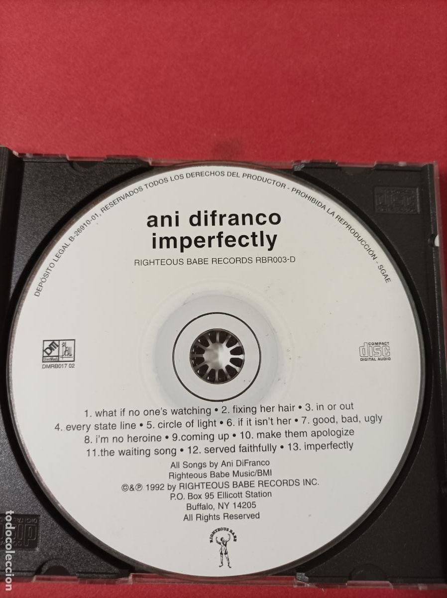 CDs de m&uacute;sica: COMPACT DISC ANI DIFRANCO IMPERFECTLY - Foto 3