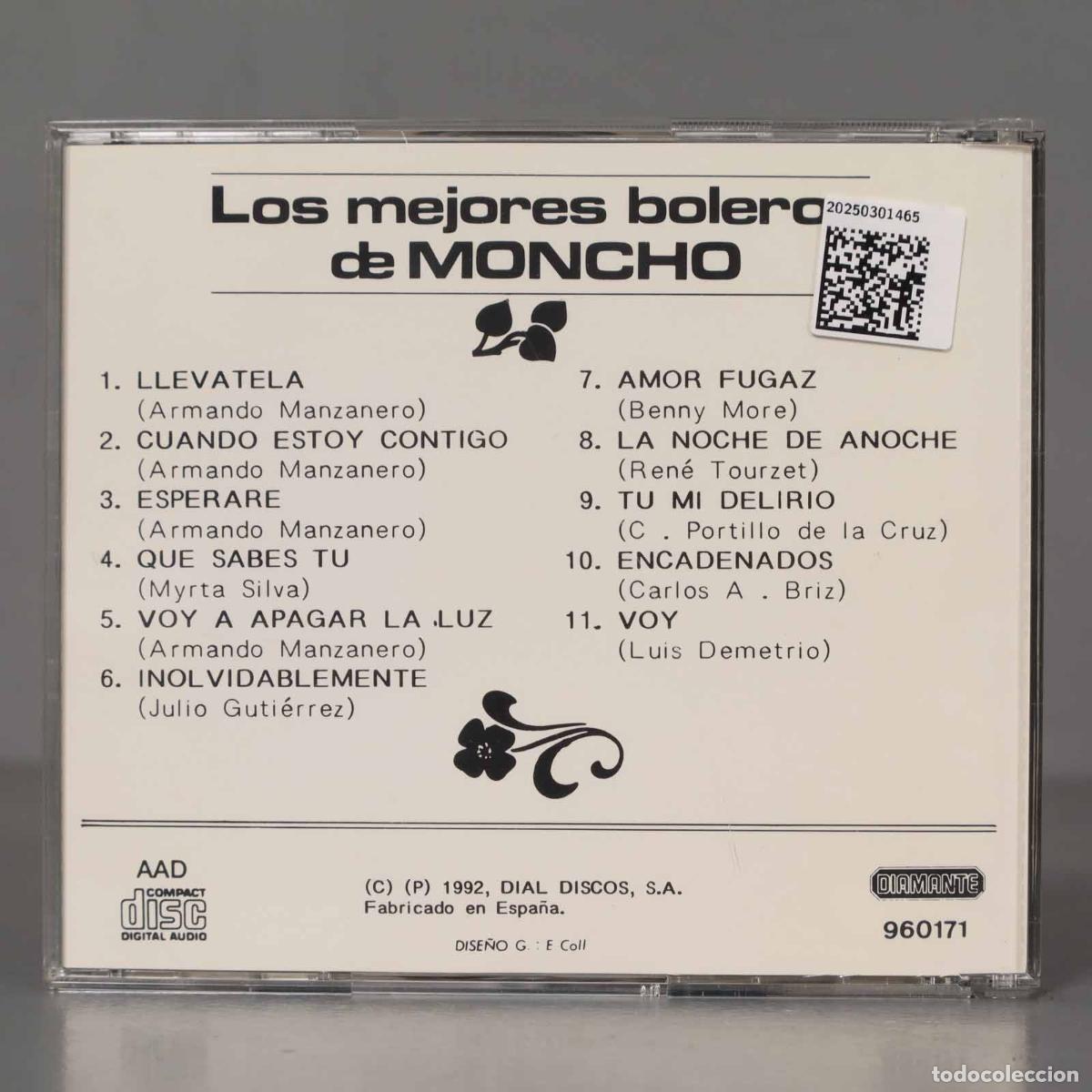 CDs de m&uacute;sica: CD. LOS MEJORES BOLEROS DE MONCHO - Foto 2