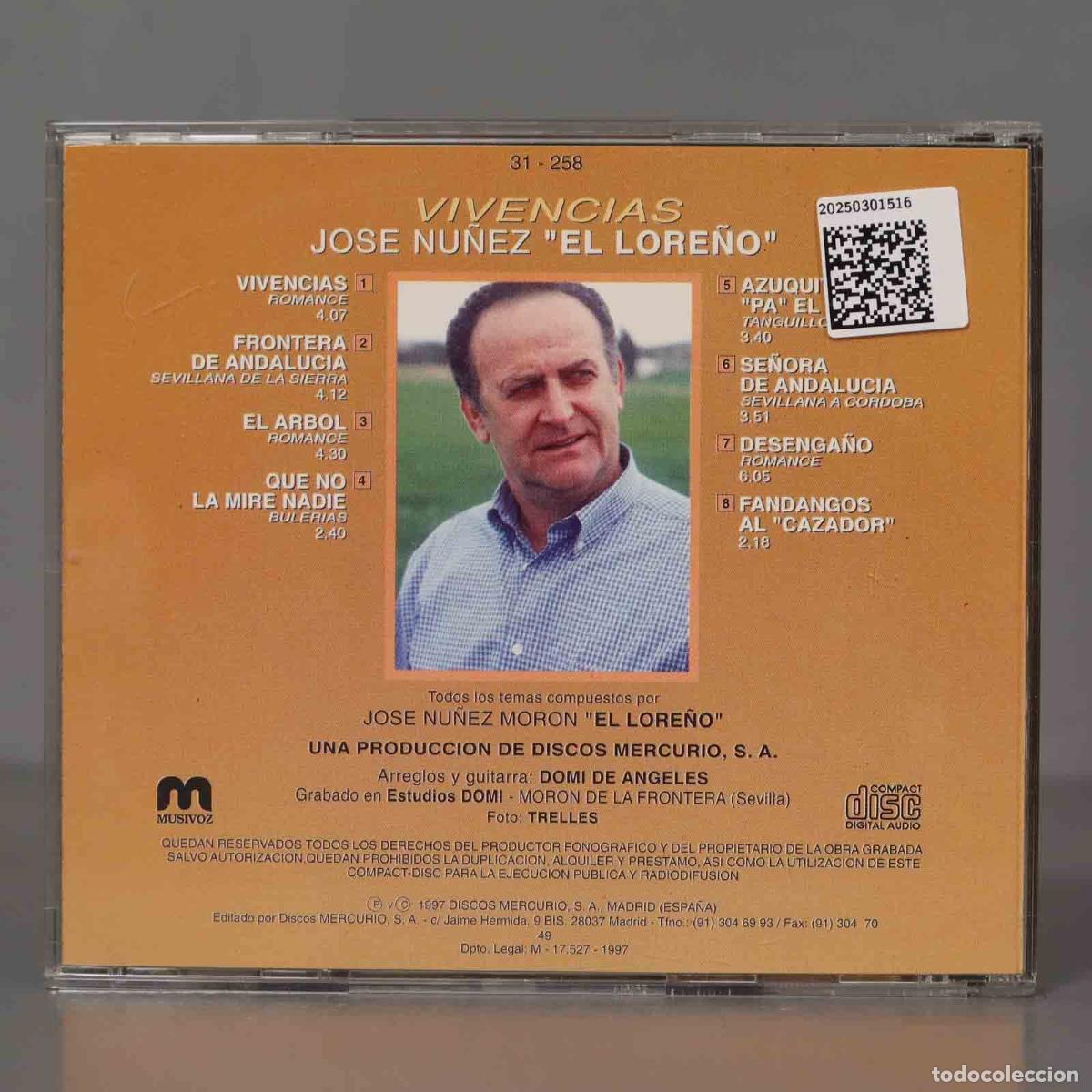 CDs de m&uacute;sica: CD. EL LORE&Ntilde;O. VIVENCIAS - Foto 2