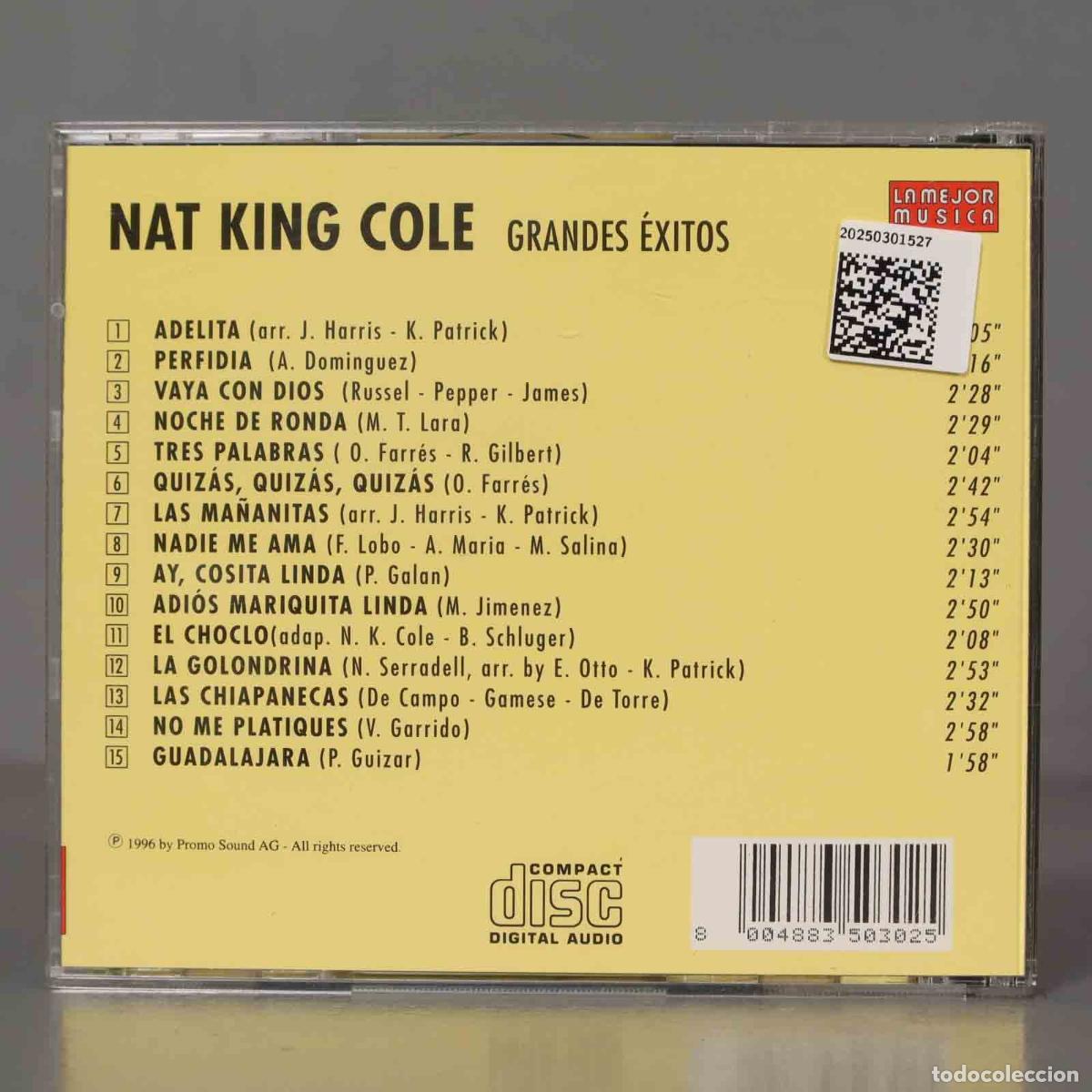 CDs de m&uacute;sica: CD. NAT KING COLE GRANDES &Eacute;XITOS - Foto 2