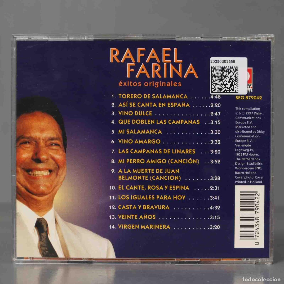 CDs de m&uacute;sica: CD. Rafael Farina &ndash; Exitos Originales - Foto 2