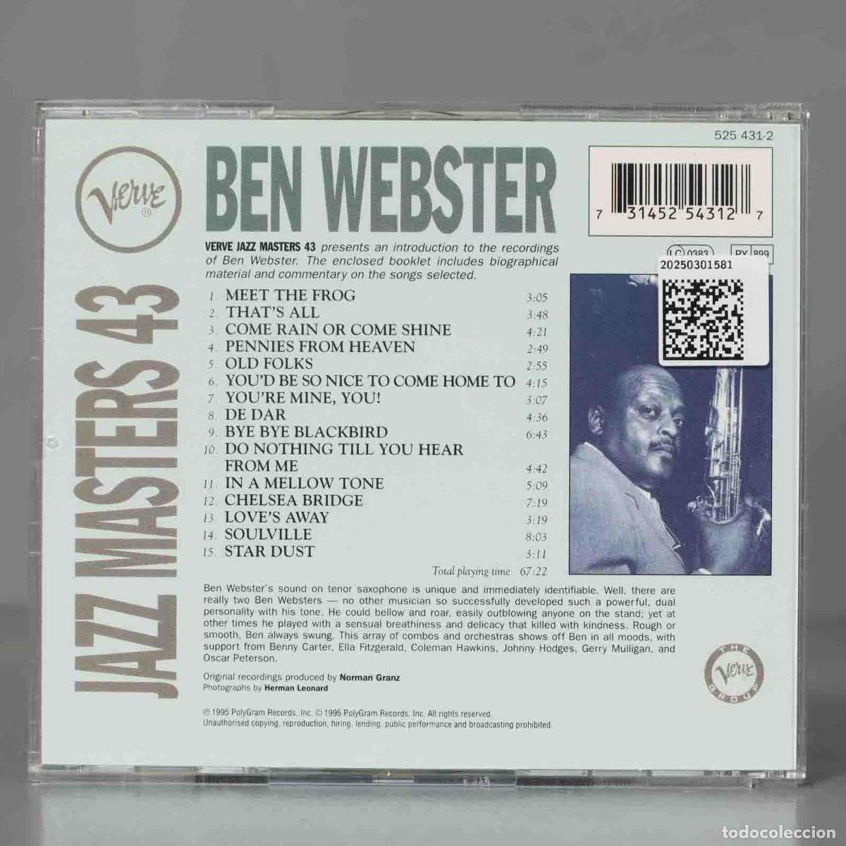 CDs de m&uacute;sica: CD. Ben Webster &ndash; Verve Jazz Masters 43 - Foto 2