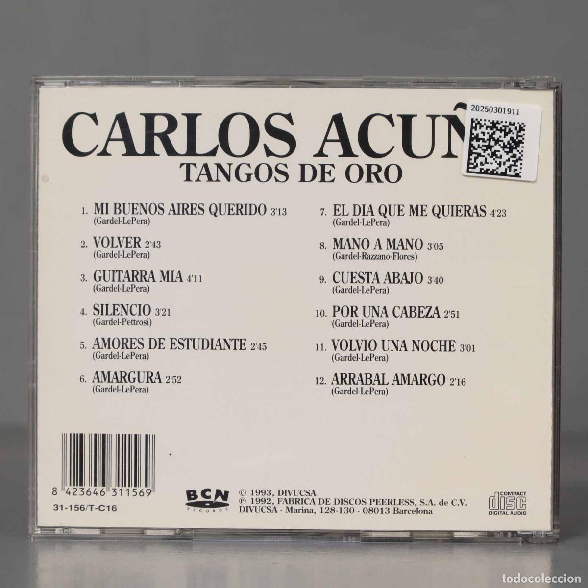 CDs de m&uacute;sica: CD. Carlos Acu&ntilde;a &ndash; Tangos De Oro - Foto 2