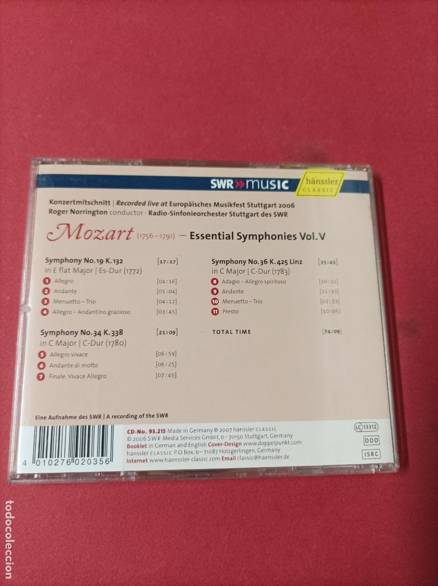 CDs de m&uacute;sica: COMPACT DISC CD MOZART ESSENTIAL SYMPHONIES - Foto 4