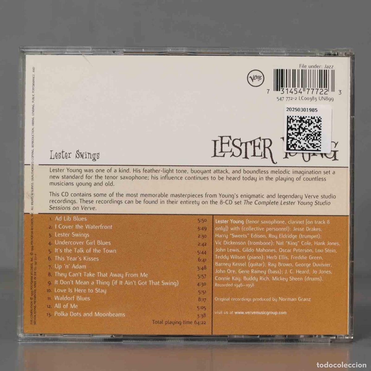 CDs de m&uacute;sica: CD. Lester Young &ndash; Lester Swings - Foto 2
