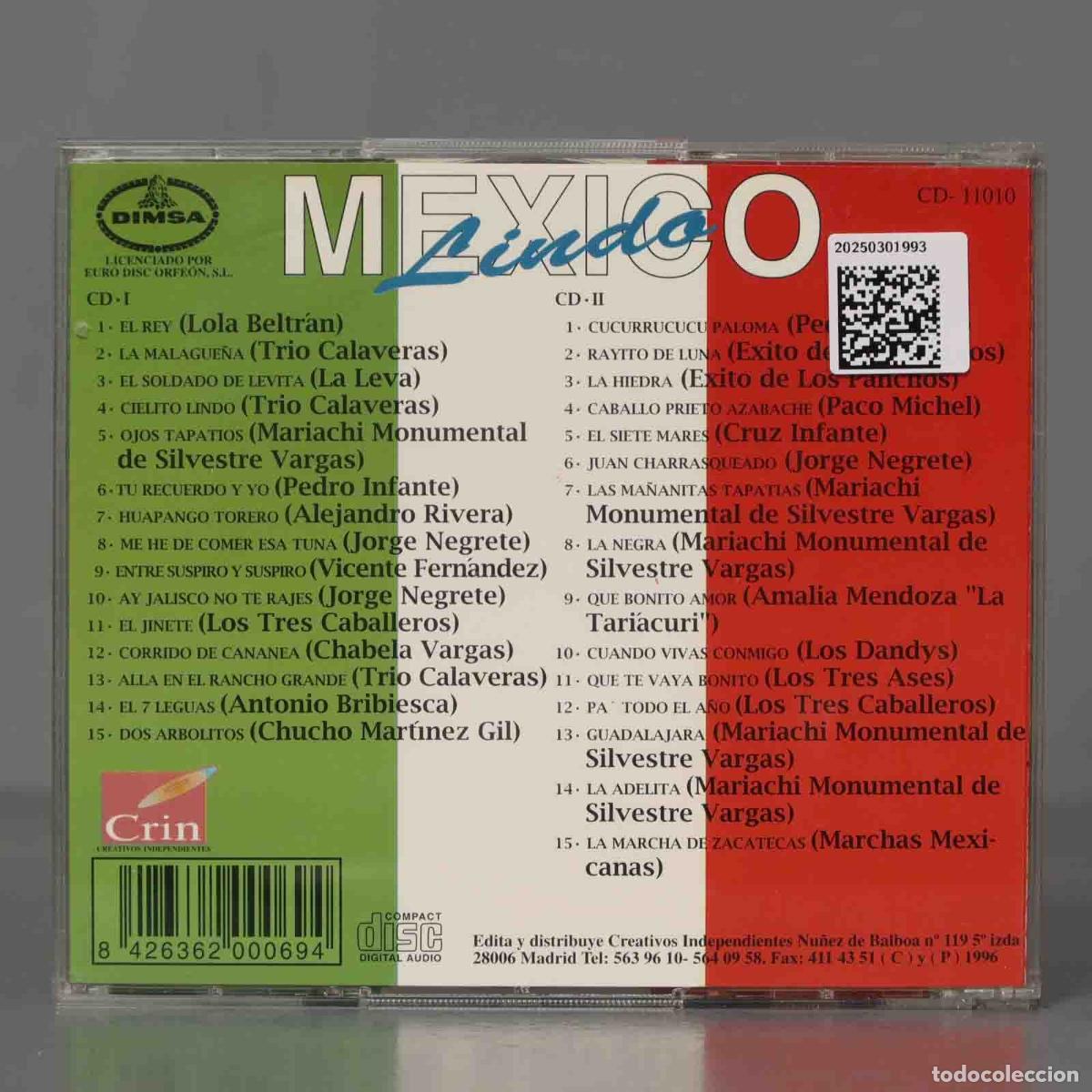 CDs de m&uacute;sica: CD. MEXICO LINDO. 30 INOLVIDABLES - Foto 2