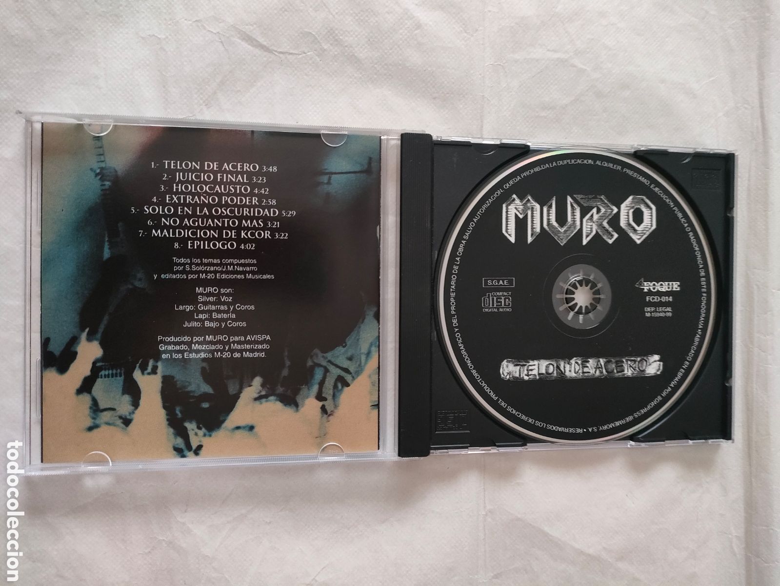 CDs de m&uacute;sica: Muro. Cd Tel&oacute;n de acero. Foque 1999 - Foto 2
