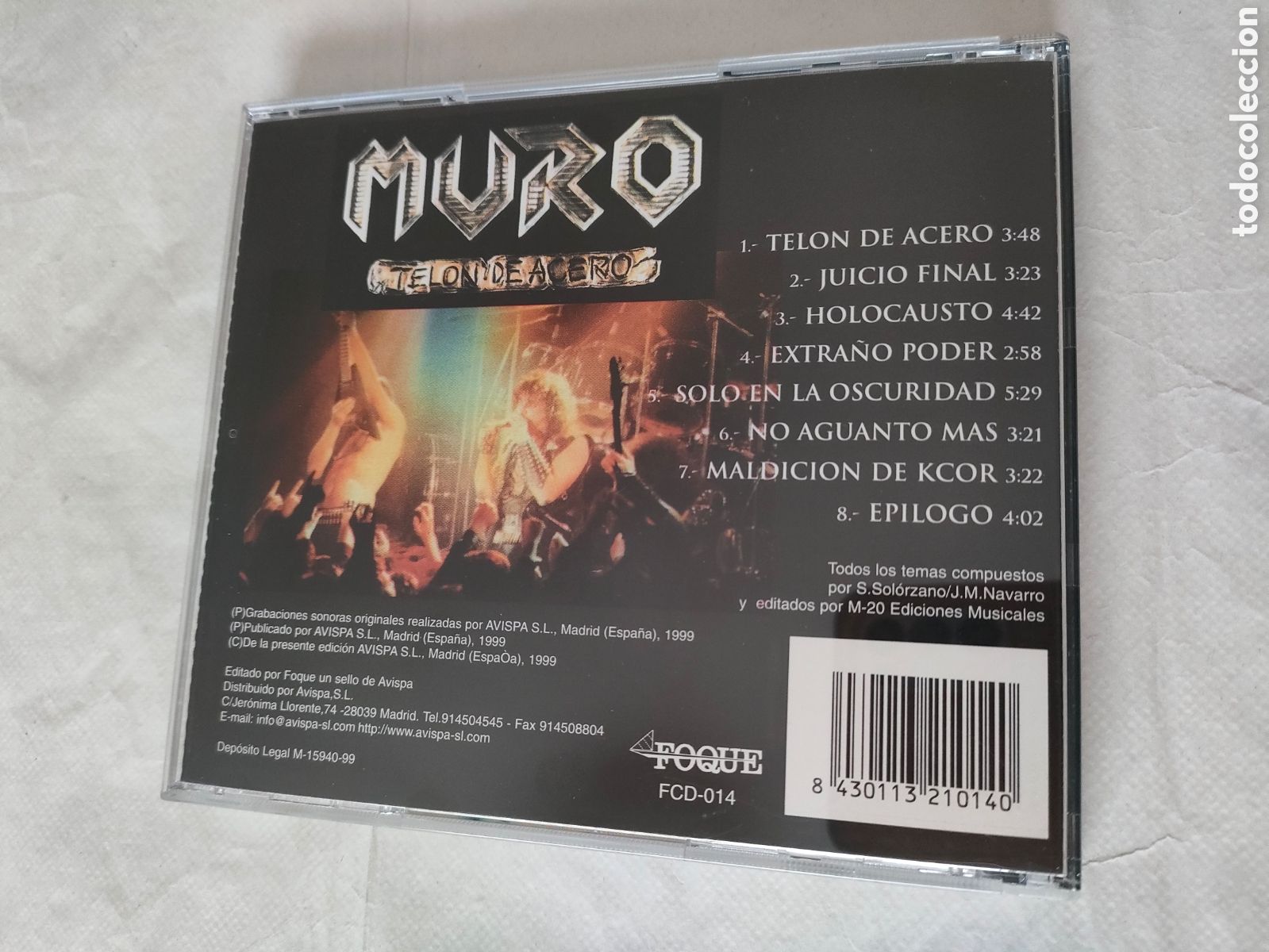 CDs de m&uacute;sica: Muro. Cd Tel&oacute;n de acero. Foque 1999 - Foto 3