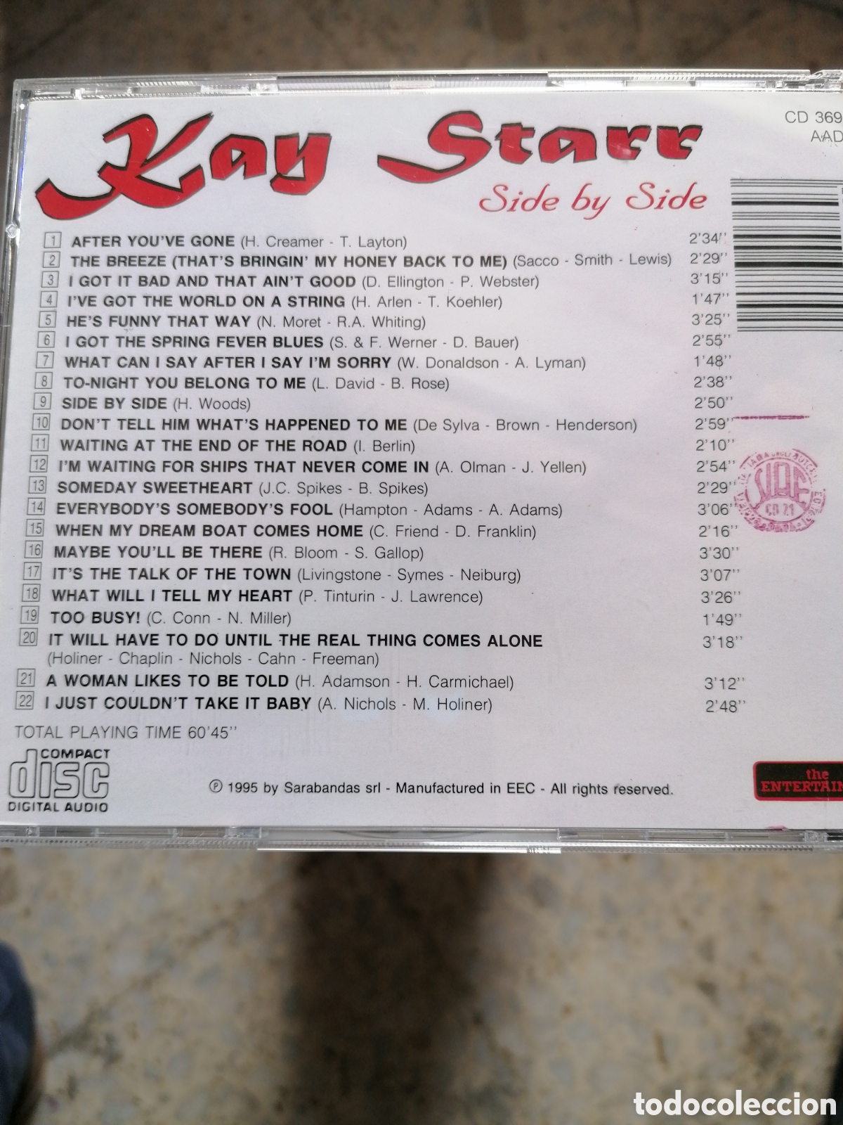 CDs de m&uacute;sica: CD KAY STARR SIDE BY SIDE - Foto 2