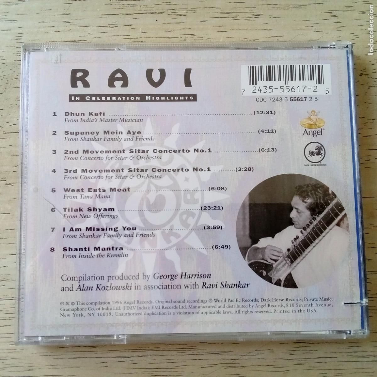 CDs de m&uacute;sica: Ravi Shankar. In celebration Highlights. CD - Foto 2