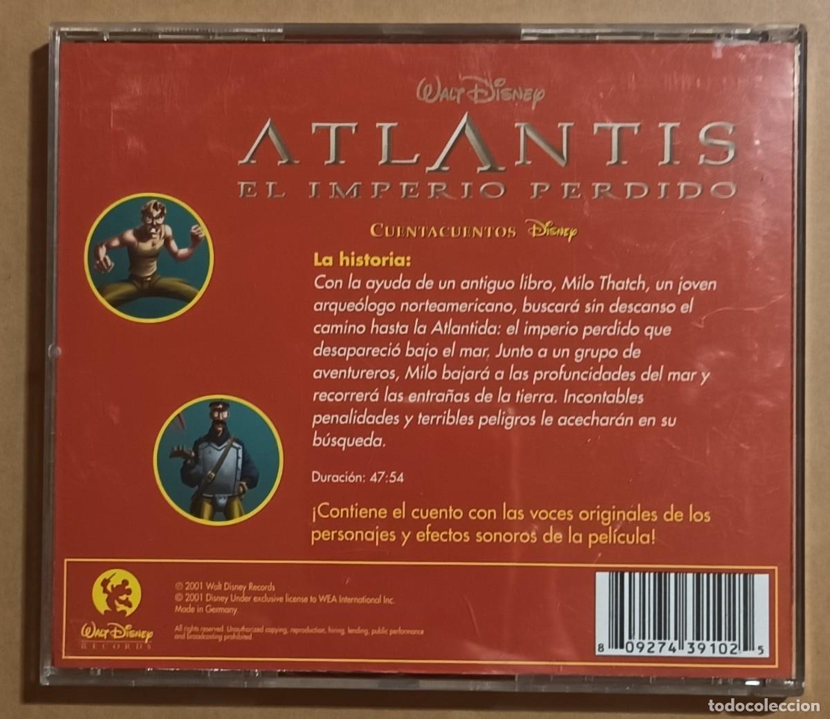 CDs de m&uacute;sica: CD - CUENTACUENTOS DISNEY - ATLANTIS, EL IMPERIO PERDIDO - Foto 2