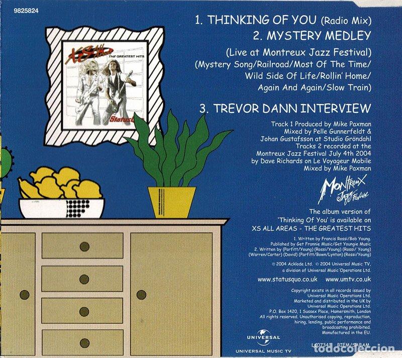 CDs de m&uacute;sica: Status Quo - Thinking Of You. CD Single - Foto 2