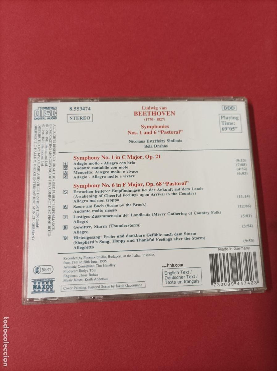 CDs de m&uacute;sica: COMPACT DISC CD BEETHOVEN SYMPHONIES NOS 1 AND 6 - Foto 4