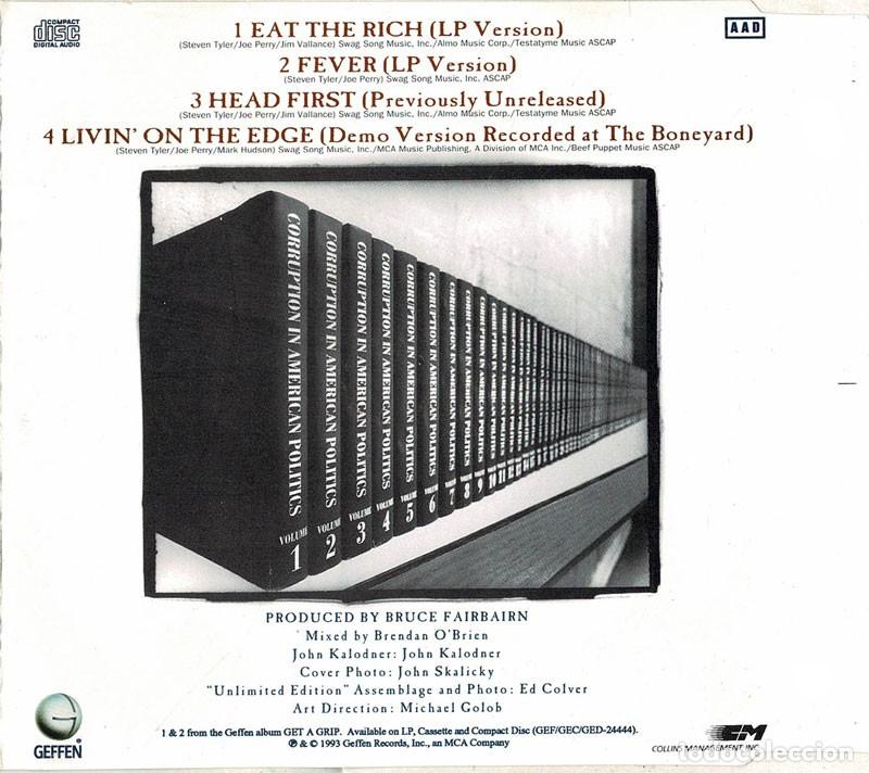 CDs de m&uacute;sica: Aerosmith - Eat The Rich. CD Maxi-Single - Foto 2