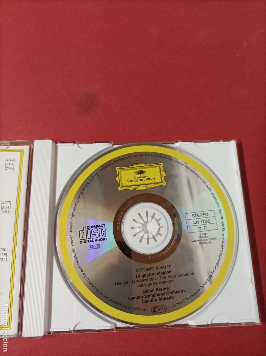 CDs de m&uacute;sica: COMPACT DISC CD ANTONIO VIVALDI LE QUATTRO STAGIONI - Foto 2