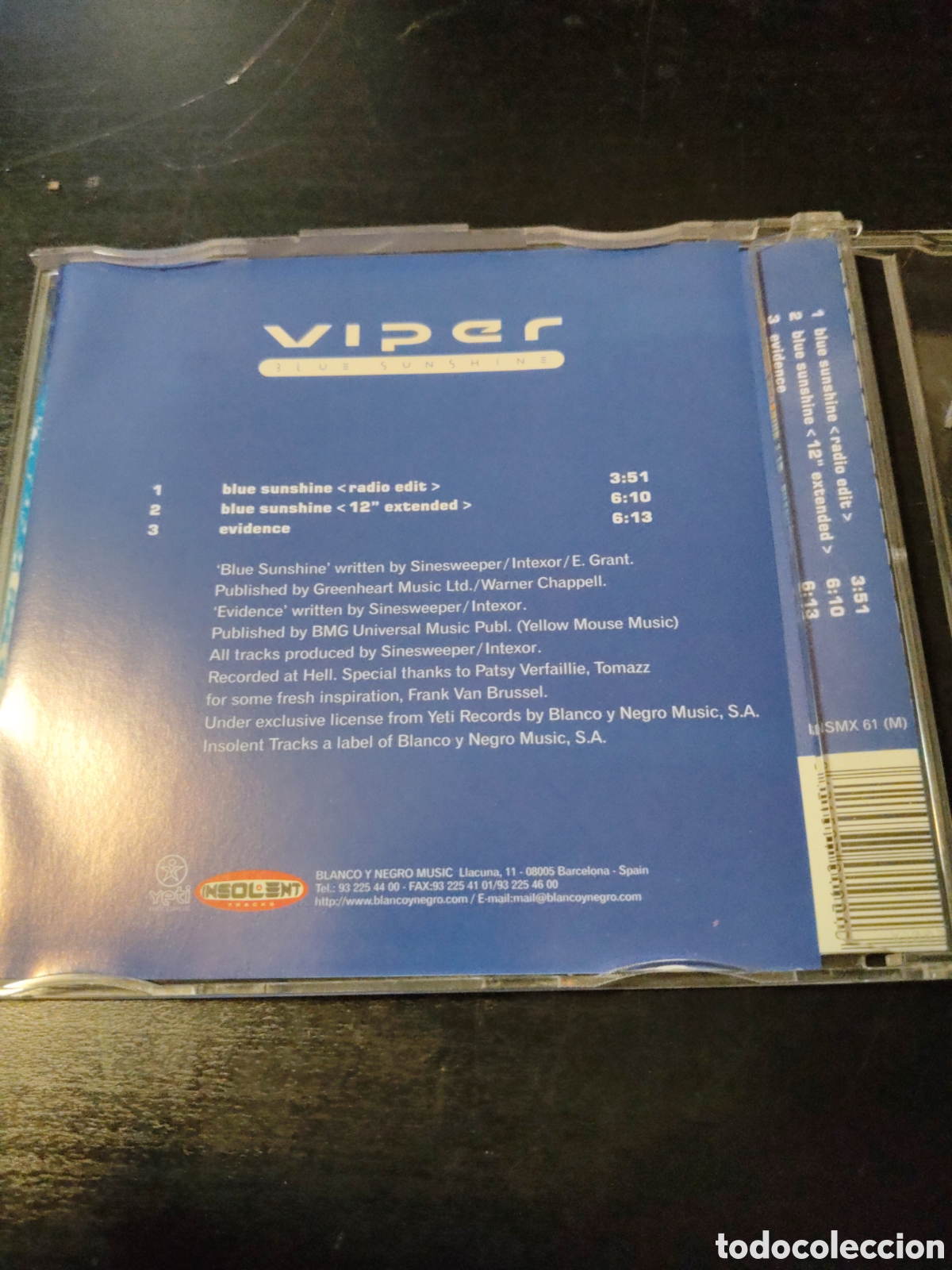 CDs de m&uacute;sica: Viper&nbsp;&ndash;&nbsp;Blue Sunshine. Cd maxi single 1999 Espa&ntilde;a - Foto 3