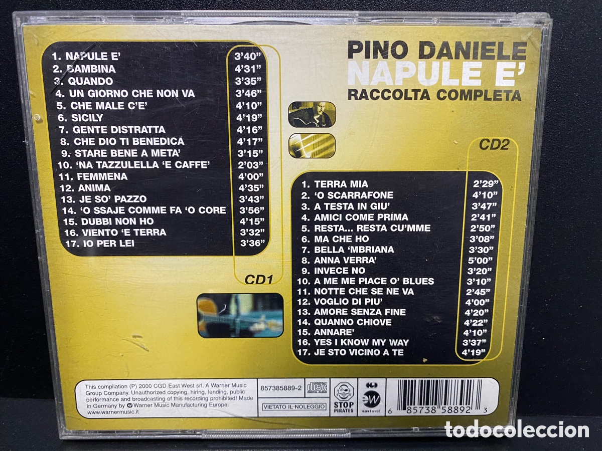 CDs de m&uacute;sica: Pino Daniele - Napule E - Raccolta Completa (2xCD) - Foto 2