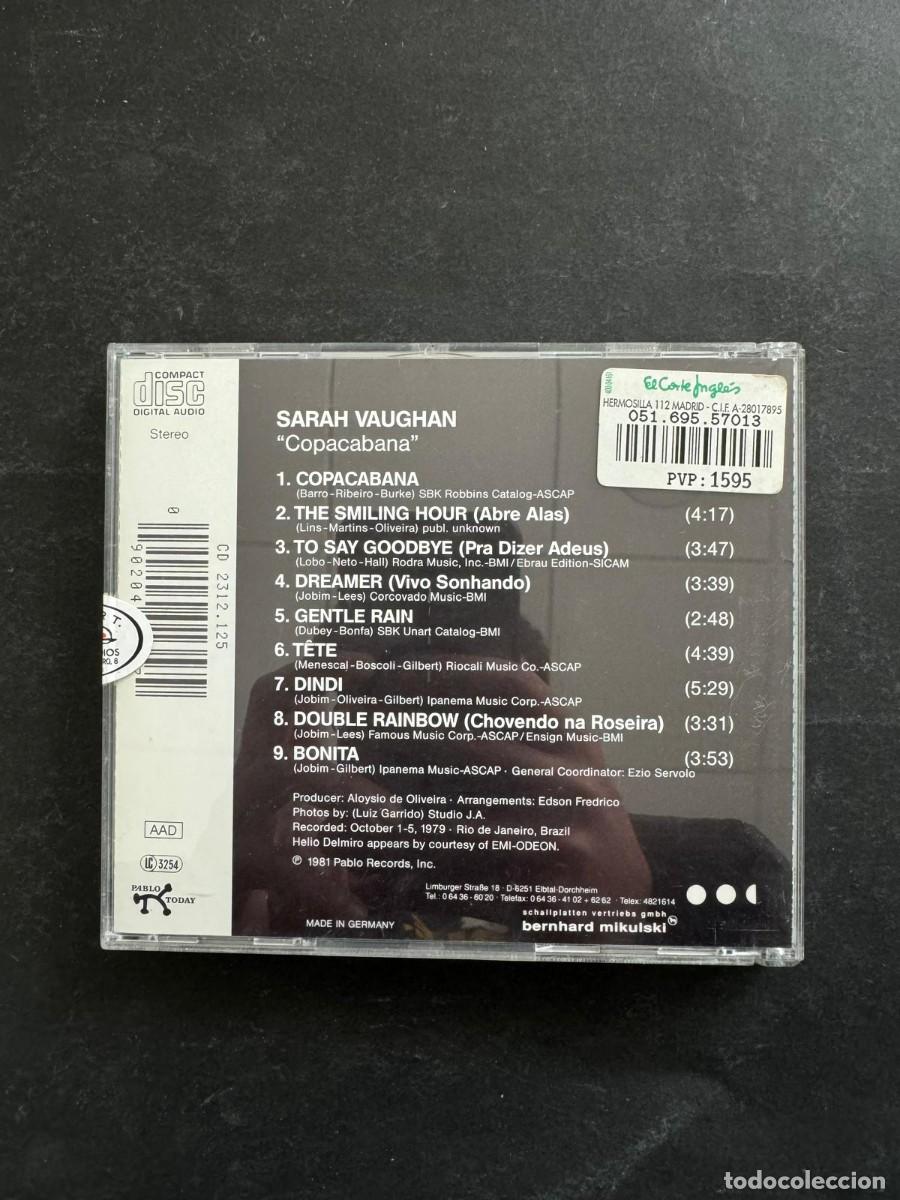 CDs de m&uacute;sica: Copacabana Sarah Vaughan CD - Foto 2