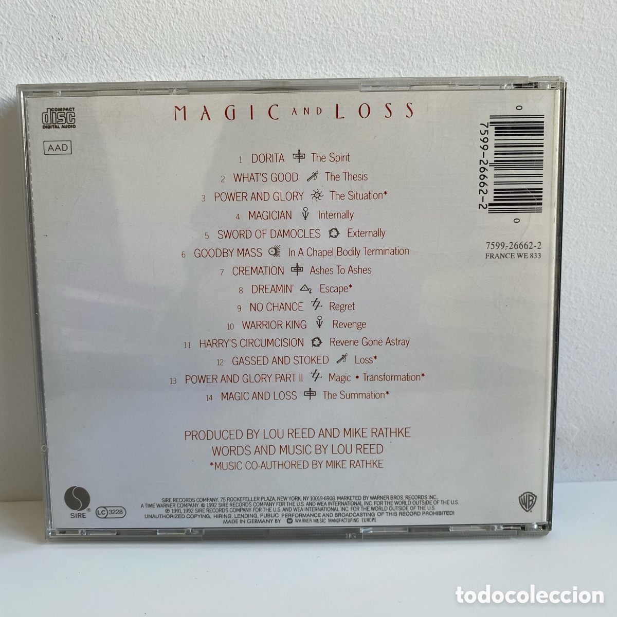 CDs de m&uacute;sica: Lou Reed - Magic And Loss (CD) - Foto 2