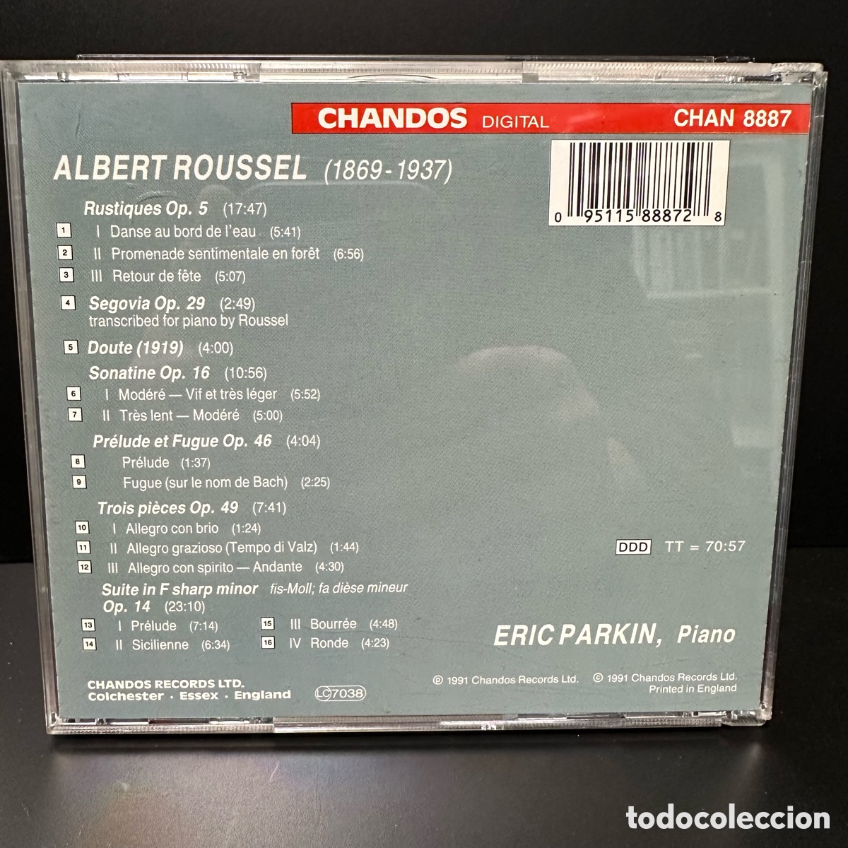 CDs de m&uacute;sica: Roussel - Eric Parkin - Piano Works (CD) - Foto 2